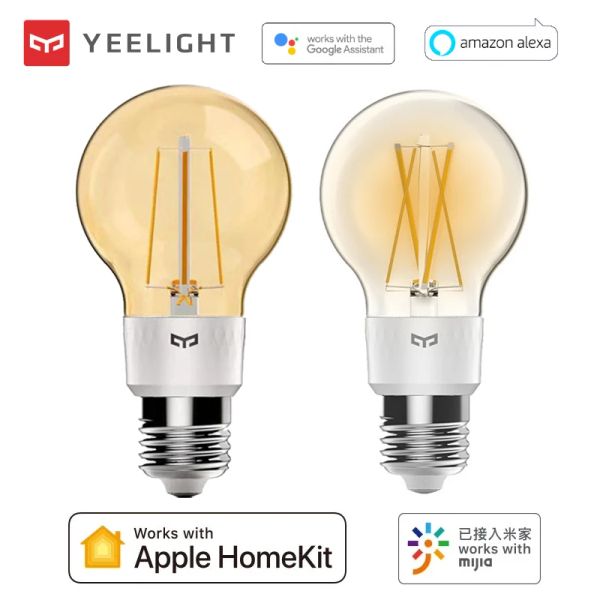 Control Yeelight Bombilla de filamento LED inteligente Luz retro Bombilla E27 Brillo Ajustable Ahorro de energía Trabajo en casa inteligente con Alexa Homekit