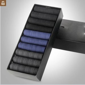 Contrôlez YouPin 10 paires / box chaussettes masculines UltraHin Business Men's Couleur Couleur des bas de longueur moyenne