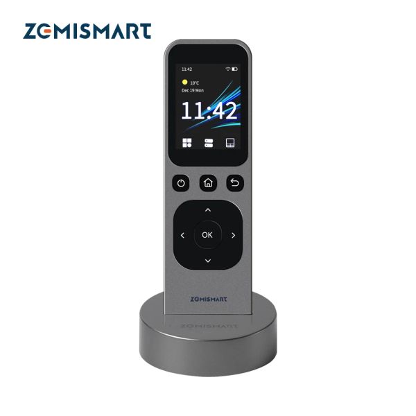 Control Zemismart Tuya WiFi IR Control Remoto Central con Pantalla Táctil HD Base de Carga Inalámbrica Control Infrarrojo Dispositivos Inteligentes