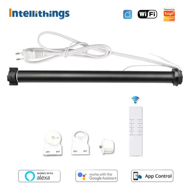 Contrôle Zemismart Tuya WiFi Smart Electric Roller Shade Blinds Moteur pour 37 38 mm Curtain motorisé Alexa Google Home Control