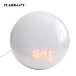 Contrôlez Zemismart Tuya WiFi Smart Wake Up Light avec 7 couleurs Sunrise / Sunset Smart Life Workday ALARME ALARME ALEXA Google Home Activer