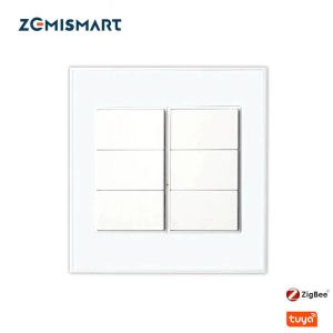 Contrôle Interrupteur Zigbee 4x4 Zigbee 4x4 4 6 Gangs Switch Button Bouton Neutre requis Alexa Google Home Control pour le Brésil Korea