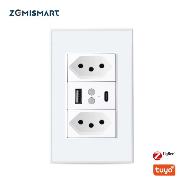 Contrôle Zemimismart Tuya Zigbee Smart Brazil Socket 10A 20A Port Alexa Google Home Control Control Control