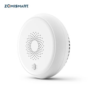 Contrôle Zemismart Tuya Zigbee capteur de fumée intelligent détecteur de fumée d'incendie système d'alarme de sécurité liaison appareil de maison intelligente alimenté par batterie