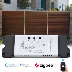 Contrôle Zigbee Garage Door Opender Gate Control Contrôleur WiFi Smart Switch 24V Relay Module Timer Gateway Hub Obligation Alexa Compatible