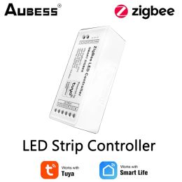 Contrôle Zigbee Smart LED Light Control RGBW RVB CCT White Color Dimmer Tuya Strip Controller Support Smart Life App Vocal Control