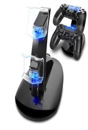 Controller Oplader Dock LED Dual USB PS4 Oplaadstandaard Station Cradle voor Sony Playstation 4 PS4 PS4 Pro PS4 Slim Controller9609189