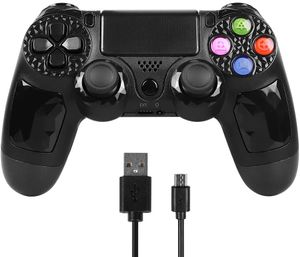 Controlador para PS4, controlador de juegos inalámbrico Gamepad de vibración dual de seis ejes para Playstation 4 / Playstation 3 / PC con panel táctil LED