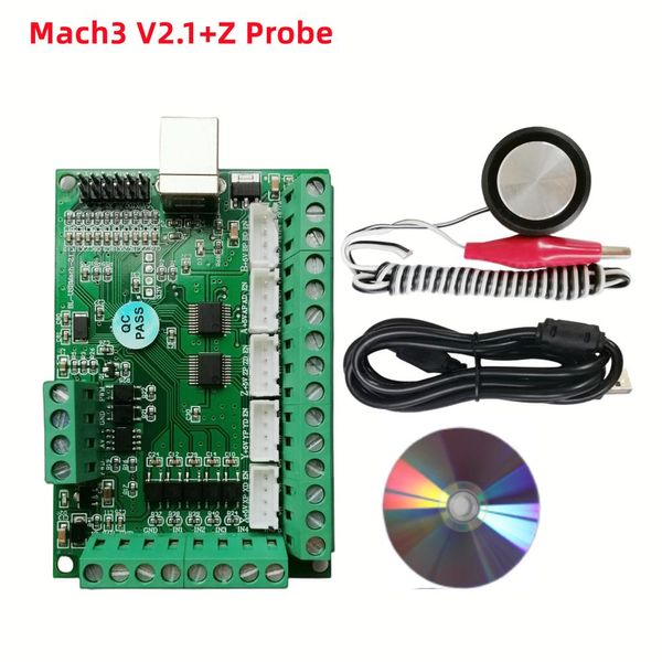 Controlador Mach3 V2.1 V3.25 USB placa de ruptura de 5 ejes controlador de tarjeta de movimiento sonda Z para fresadora de grabado de corte cnc