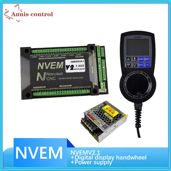 Contrôleur NVEM mach3 CNC, système de contrôleur 3/4/5/6 axes, kit de machine à graver, 6 affichage numérique, volant électronique