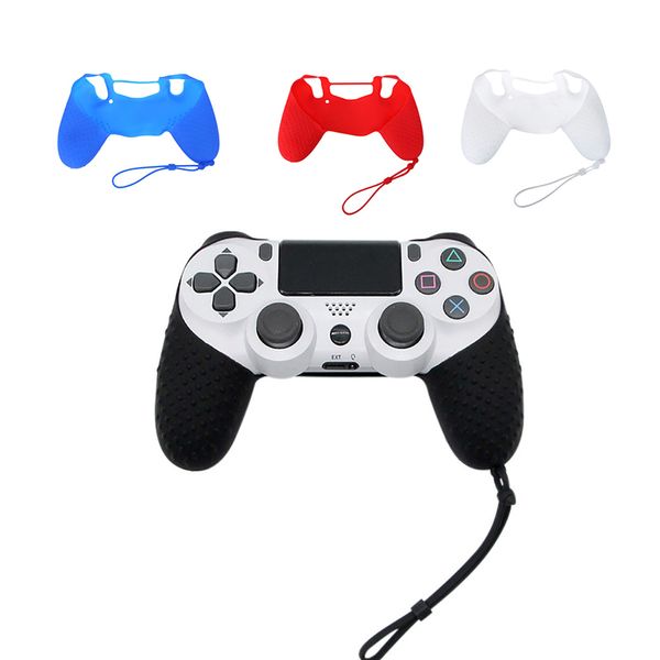 Tapas de agarre de goma para controlador, funda de piel de silicona para playstation 4 PS4 Pro, funda delgada de silicona suave, funda de agarre antideslizante