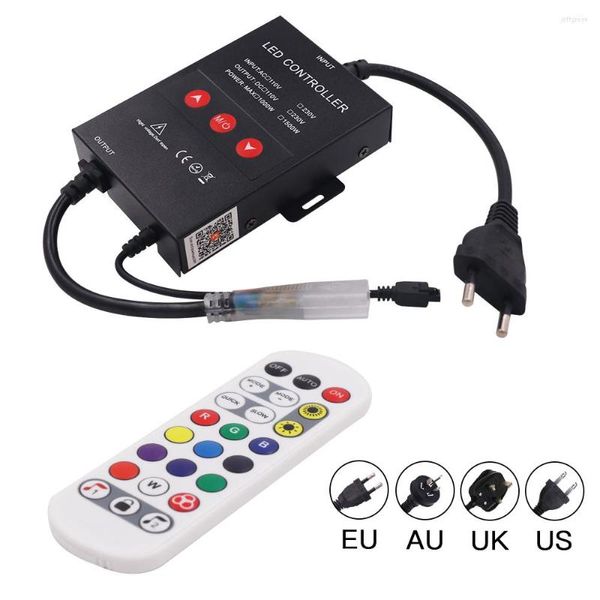 Controladores 110V 220V WIFI Music 3Key LED Controller 1500W RGB para PCB 10mm Tira de luz de neón con control remoto