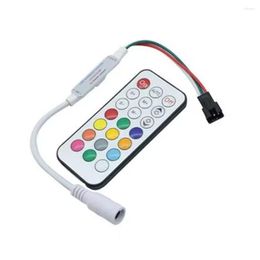 Controladores 5-24V 21-Key RF Controller Magic RGB LED con control remoto Mini Smd para WS2812B WS2811 Strip