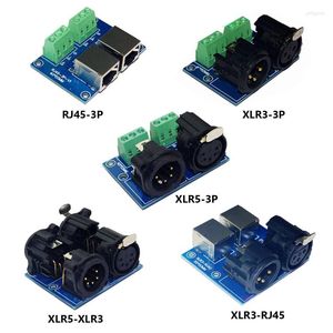 Controladores 5 núcleos XLR a 3 LED Adaptador de terminal XLR3-3P RJ45-3P XLR5-3P ADDR2 para accesorios de decodificador DMX Controlador de interruptor de relé CH