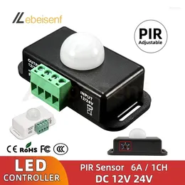 Controladores DC 12V 24V 6A Ajuste automático PIR Sensor de movimiento Interruptor IR Detector infrarrojo Luz Módulo de encendido/apagado para placa de lámpara de tira LED