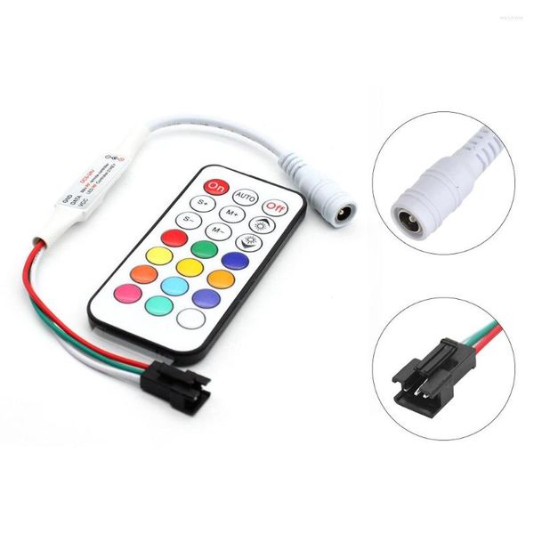 Contrôleurs DC 5V - 24V LED Mini télécommande RF Dream-color pour WS2812 WS2811 SK6812 Dream Color Strip Light 21key Control