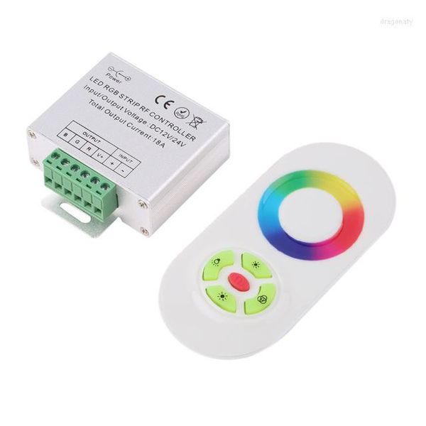 Controladores DC12-24V RF inalámbrico SMD RGB LED Luz de tira Touch Dimmer Control remoto Tiras Control remoto para