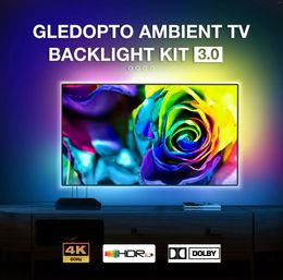 Controllers Gledopto Ambient TV Backlight Kit 3.0 LED-strip RGB IC HDMI-compatibel SYNC Box Set Lichtondersteuning 4K 60Hz 50 55 60 65 Inch