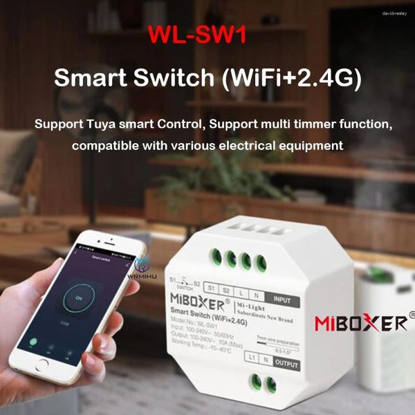 Contrôleurs MiBoxer LED de contrôle Wifi 2.4G commutateur intelligent RF Push Dimmer WL-SW1 100-240V App/voix/Tuya/télécommande verrouillage enfant WLSW1