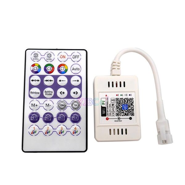 Contrôleurs Pixel 28 touches à distance Wifi contrôleur vocal Magic Home LED SPI adressable pour WS2811 SK6812 WS2812B StripRGB RGB