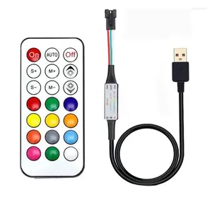 Contrôleurs Contrôleur RGB WS2812B WS2811 SK6812 6803 6812 1903 LED Strip Dimmer USB 5V 12V RF Télécommande sans fil 3Pin Sortie Jack