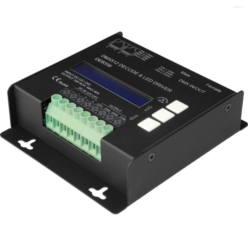 Controladores RGBW DMX512 Decodificador 10A x 4CH DMX LED Dimmer Display Endereçamento XLR RJ45 Terminal