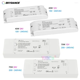 Controllers Skydance 40W 75W 12V 24V 2.4G RF Dimmen LED Driver Push-Dim 220V Dimbare Voeding Enkele Kleur Strip Lichttransformator