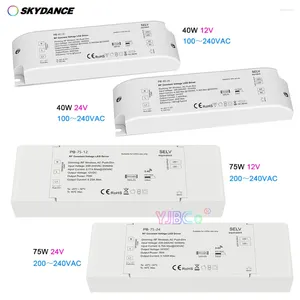 Contrôleurs Skydance 40W 75W 12V 24V 2.4G RF Gradateur LED Driver Push-Dim 220V Alimentation réglable Transformateur de lumière de bande de couleur unique