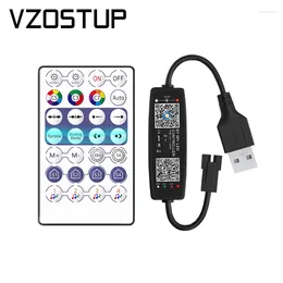 Controladores WS2812B Controlador Bluetooth Music App Control para Pixel LED Strip Light SK6812 WS2811 WS2812 Luces de cinta USB 5V Remoto