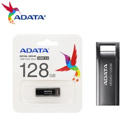 Regelt 100% originele ADATA UR340 USB -flitsaandrijving 32 GB 64 GB 128 GB Hoge snelheid USB 3.2 Pendrive Metal Mini U Disk Memory Stick