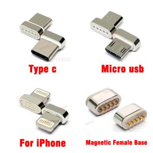 Regelt 5PIN Micro USB -aansluiting Laadmagneet Connector voor laptop Tablet Telefoon Stop USB -kabeladapter Type C Magnetische zuigkracht Vrouwelijke basis