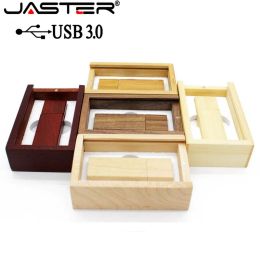 Besturing Jaster USB 3.0 HOUTEN USB+DOOS USB Flash Drive Memory Stick Pendrive 4GB 8GB 16GB 32 GB 64GB U DISK Wedding Geschenk gratis Custom Custom Custom