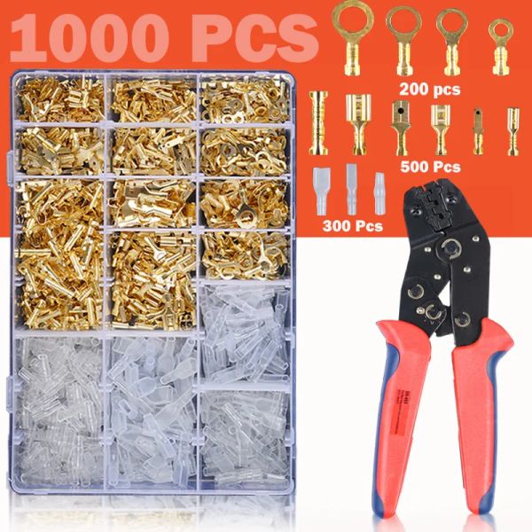 Contrôles Boîte de fil femelle mâle Câble isolé Ho Connecteur 2.8 / 6,3 mm Terminaux de sertissage électriques Termin Connecteurs Spade Kit assortiment