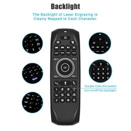 Bediening Mini-toetsenbord G7 Backlit Voice Search Smart Air Mouse Gyroscoop IR Leren 2.4G Draadloze afstandsbediening voor Android TV BOX