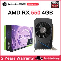 Contrôles MLLSE AMD RADEON RX 550 4 Go Carte graphique GDDR5 128 bits PCIE X16 HDMI DP DVI RX550 PLACA DE VIDÉO BURANT GAMING