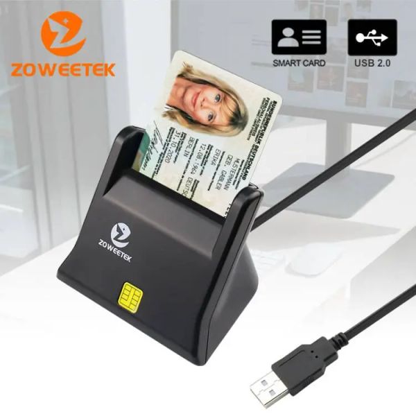 Contrôles Zoweetek 120263 USB ID Smart Card Reader pour IC DNIE DNI Smart Card