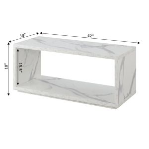 Concepts Concepts Northfield Admiral Coffee Table, Faux White Marble