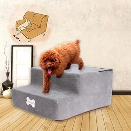Conveniente esponja de alta densidad para escaleras de mascotas, cubierta de microfibra, fondo antideslizante, cremallera lavable, Popular mascota, perro, gato, divertido juguete para perros 1284s