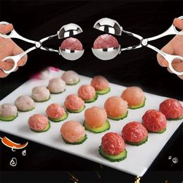 Outils de cuisine pratiques Fabricant de boulettes de viande Boules de boulettes de viande en acier inoxydable Fabrication de moules Outil Boulettes de viande Clip Boule de poisson Riz RRE15364