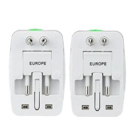 Adaptateur de voyage à douille de conversion avec doubles ports de charge USB All-in-One International World Travel AC Convertisseur Plug Plug Accessoires LL