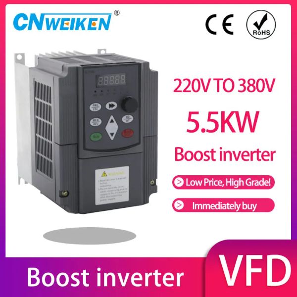 Converter 220V Entrada de fase única a 380V Salida trifásica de 11kw 15hp VFD VARIABLE BRIGULIDO DE FRICCIÓN