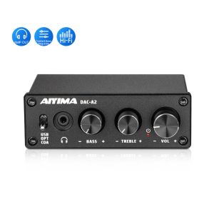 Convertisseur Aiyima Audio DAC A2 Decoder Sound Amplificateur numérique To Analog Audio Converter Mini Hifi 2.0 Home Theatre USB Coaxial Optical