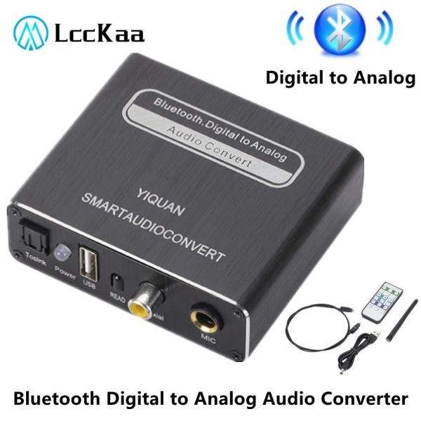 Convertisseur DAC DAC Digital To Analog Audio Convertisseur avec Bluetooth 5.0 Receiver Playback Microphone Remote Control Audio Decoder Amplificateur