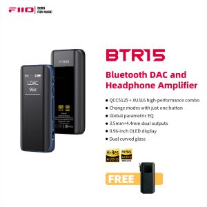 Converter FIIO BTR15 Bluetooth 5.1 Amplificador de auriculares DSD256 Receptor LDAC/APTX Adaptativo con 3.5 mm/4.4 mm