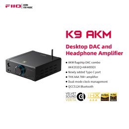 Converter Fiio K9 AKM Desktop DAC en hoofdtelefoonversterker voor PC/telefoon, THX AAA 788+, Bluetooth 5.1 LDAC, 768 kHz/32bit DSD512