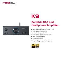 Convertisseur Fiio K9 Amplificateur de casque de bureau AMP USB ES9068as * 2 DAC Bluetooth HiFi Audio Thx AAA 788+ LDAC DSD512