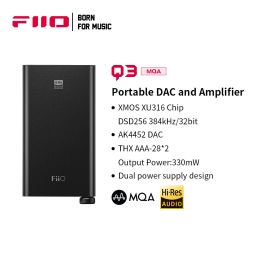 Converter Fiio Q3 MQathx gebalanceerde DAC/hoofdtelefoonversterker DSD256 384kHz/32bit met AK4452 2.5/3.5/4,4 mm uitgang