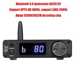 Converter vlaggenschip HD Bluetooth 5.1 Decoder Audio -ontvanger ESS9038 Lossless Decodering ondersteunt LDAC APTXHD HD -formaat HighPower AMP