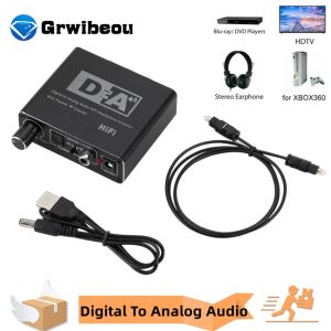 Converter Grwibeou Hifi DAC Digitale naar analoge audioconverter RCA 3,5 mm Aux RCA Eadphone -versterker Toslink Optische coaxiale uitgang DAC