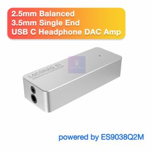 Convertisseur Loconaq E1 USB TYPE C CHEAUX AMPLIFICATION DIGUR DIBIL DONGLE HPA ES9038Q2M 3,5 mm SE 100MW 2,5 mm Sortie équilibrée 200MW AMP